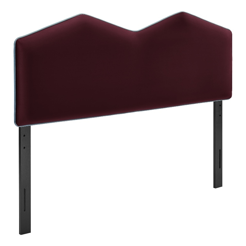 Cosette Performance Velvet Queen Size Headboard in Mulberry
