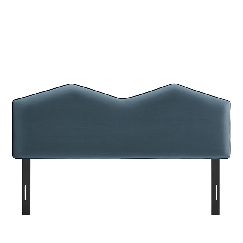 Cosette Performance Velvet Queen Size Headboard in Cadet Blue