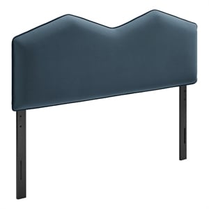 Cosette Performance Velvet Queen Size Headboard in Cadet Blue