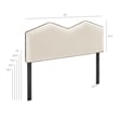 Cosette Performance Velvet Queen Size Headboard in Alabaster