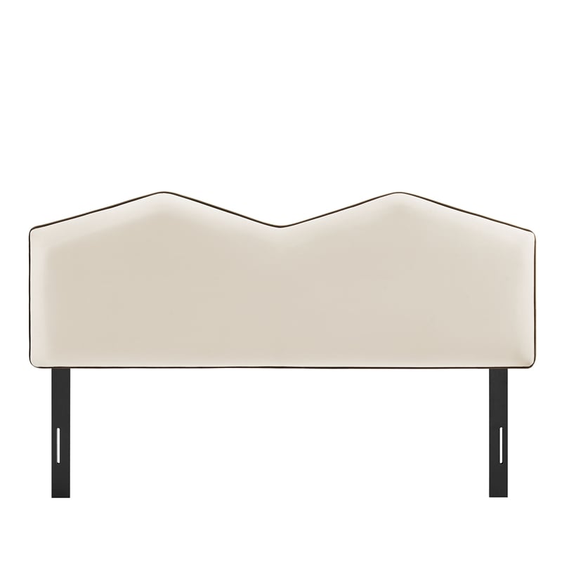 Cosette Performance Velvet Queen Size Headboard in Alabaster