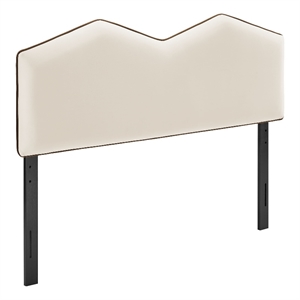 Cosette Performance Velvet Queen Size Headboard in Alabaster