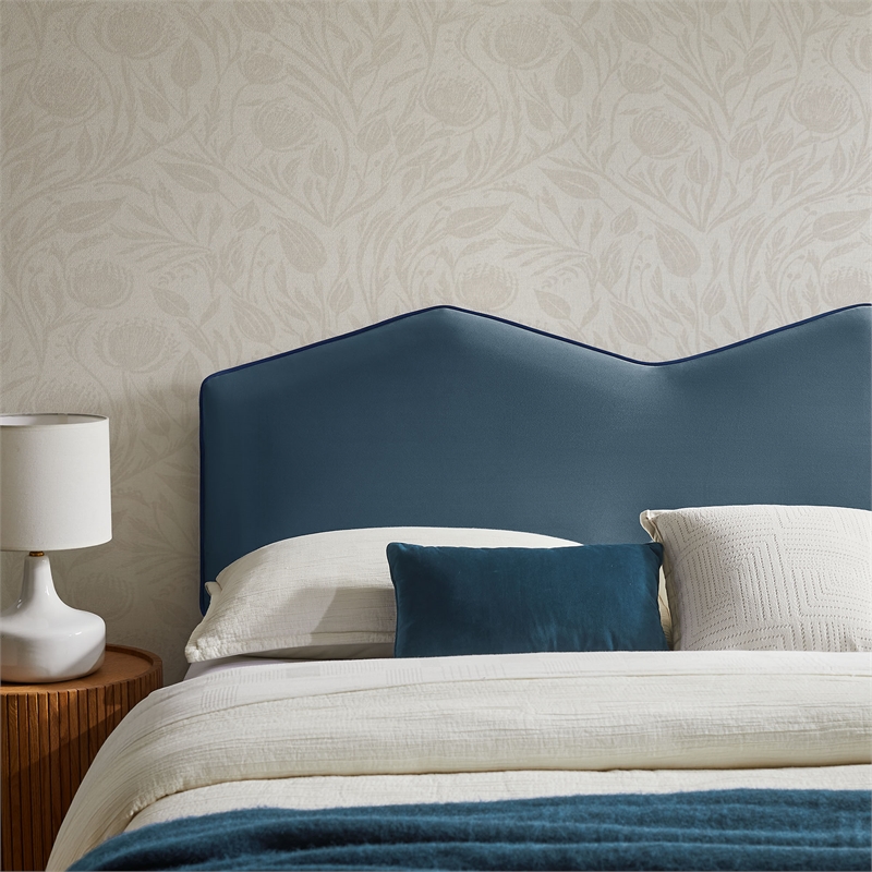 Cosette Performance Velvet Full Size Headboard in Cadet Blue