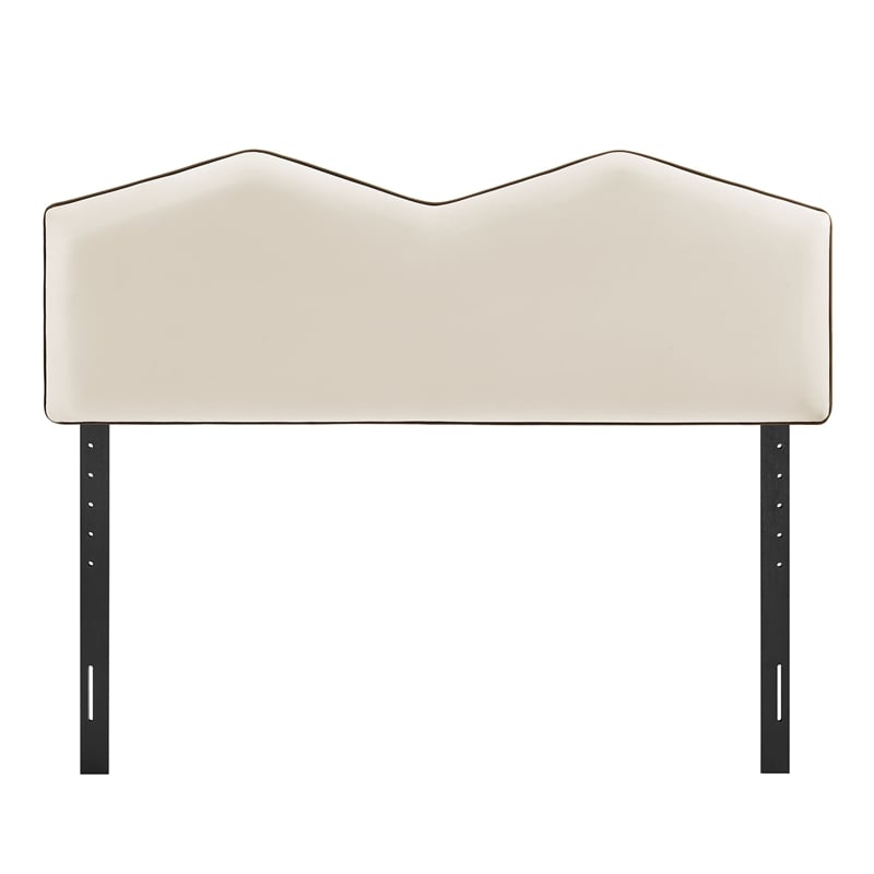 Cosette Performance Velvet Full Size Headboard in Alabaster