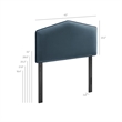 Cosette Performance Velvet Twin Size Headboard in Cadet Blue