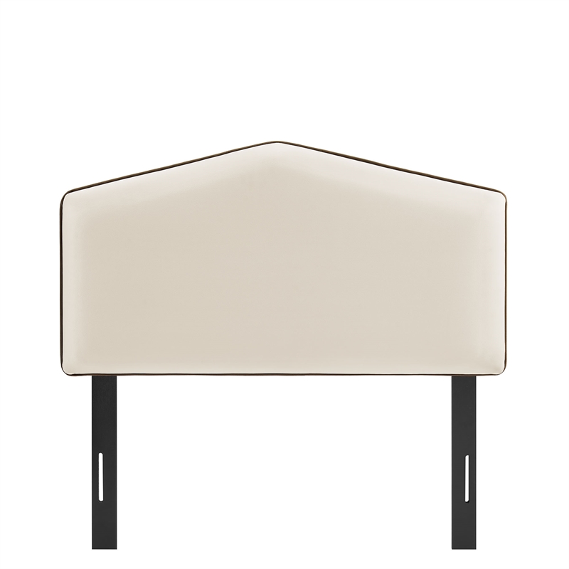 Cosette Performance Velvet Twin Size Headboard in Alabaster