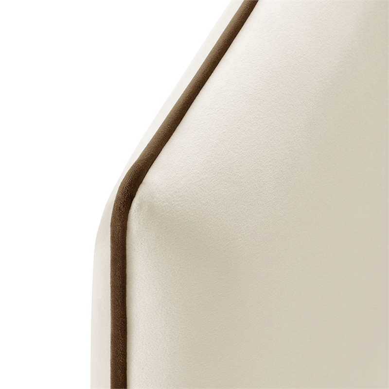 Cosette Performance Velvet Twin Size Headboard in Alabaster