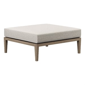 Northlake Outdoor Teak Ottoman in Pebble