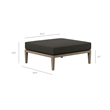 Northlake Outdoor Teak Ottoman in Flint Gray