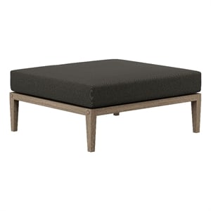 Northlake Outdoor Teak Ottoman in Flint Gray