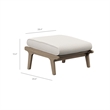 Saratoga Outdoor Teak Ottoman in Pebble
