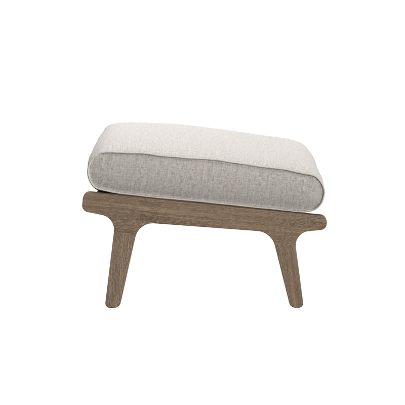 Saratoga Outdoor Teak Ottoman in Pebble