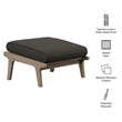 Saratoga Outdoor Teak Ottoman in Flint Gray