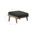 Saratoga Outdoor Teak Ottoman in Flint Gray