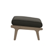 Saratoga Outdoor Teak Ottoman in Flint Gray