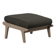 Saratoga Outdoor Teak Ottoman in Flint Gray