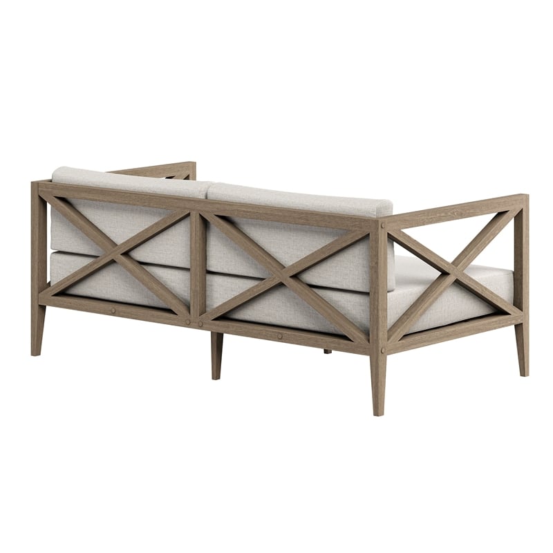 Northlake Outdoor Teak Loveseat in Pebble