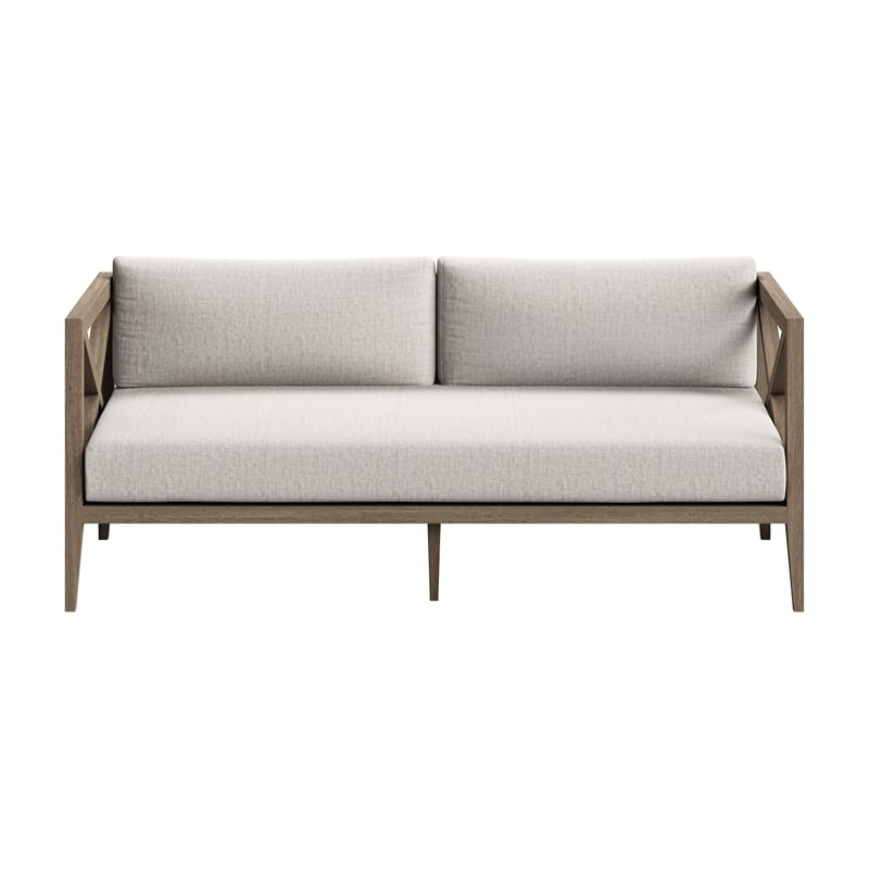 Northlake Outdoor Teak Loveseat in Pebble