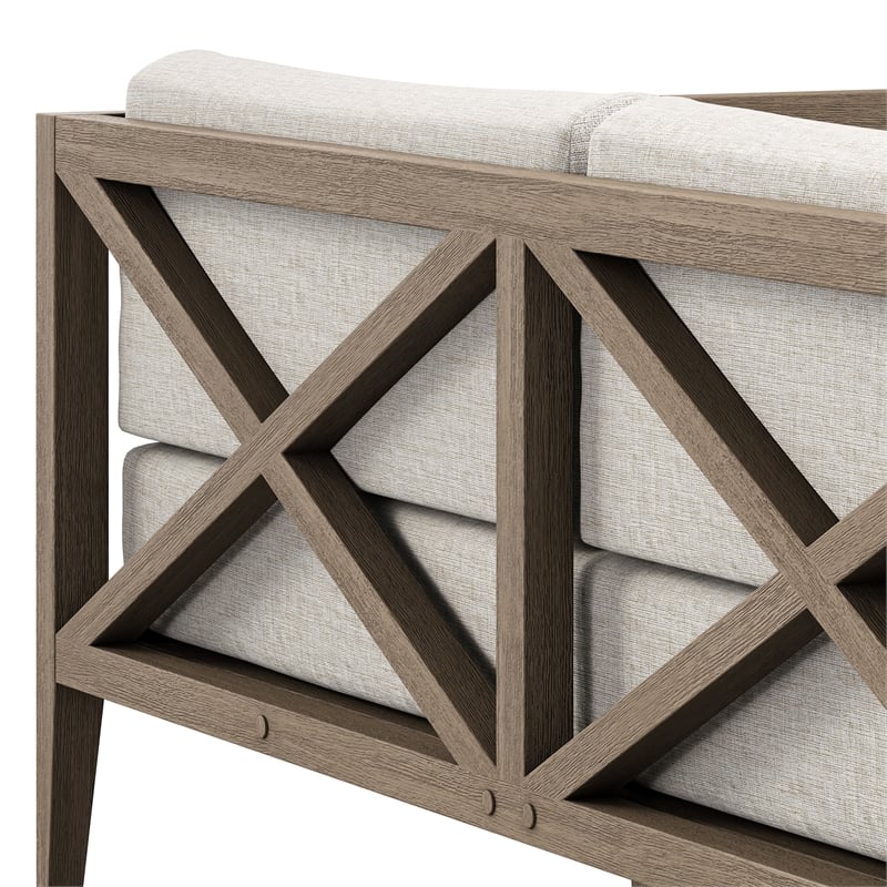 Northlake Outdoor Teak Loveseat in Pebble