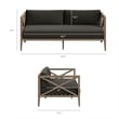 Northlake Outdoor Teak Loveseat in Flint Gray
