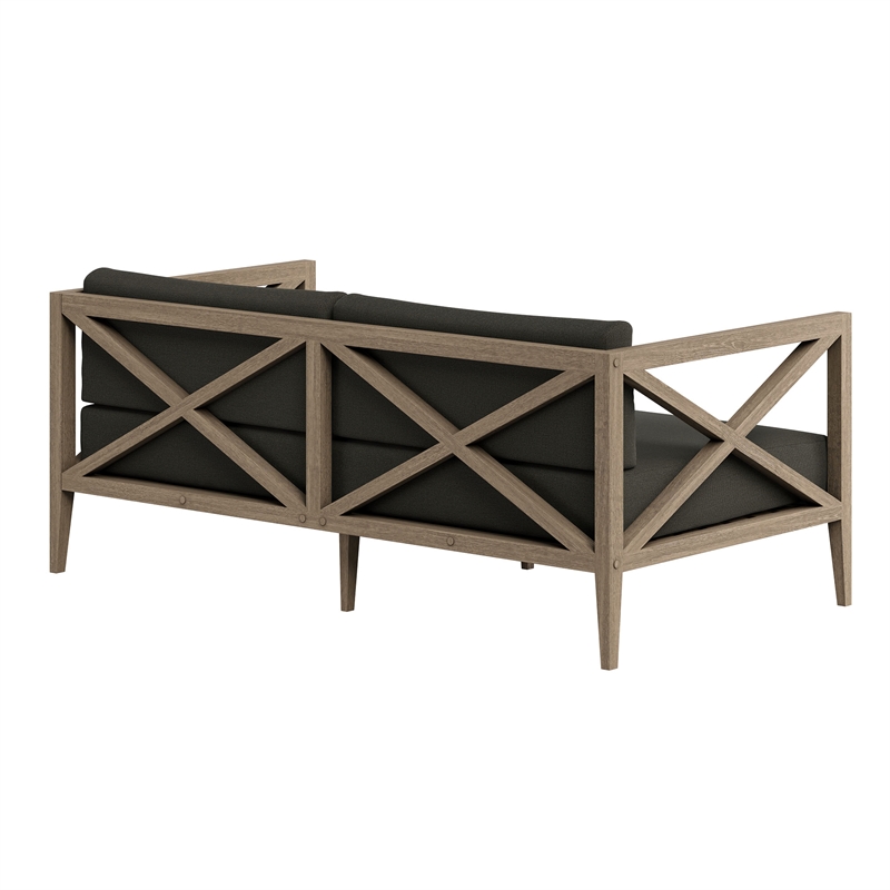 Northlake Outdoor Teak Loveseat in Flint Gray