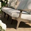Modway Saratoga Outdoor Teak Wood Slatted Patio Sofa in Pebble
