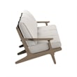 Modway Saratoga Outdoor Teak Wood Slatted Patio Sofa in Pebble