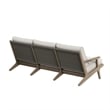 Modway Saratoga Outdoor Teak Wood Slatted Patio Sofa in Pebble