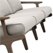 Modway Saratoga Outdoor Teak Wood Slatted Patio Sofa in Pebble