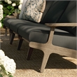Modway Saratoga Outdoor Teak Wood Slatted Sofa in Flint Gray