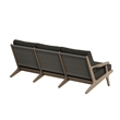 Modway Saratoga Outdoor Teak Wood Slatted Sofa in Flint Gray