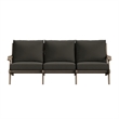 Modway Saratoga Outdoor Teak Wood Slatted Sofa in Flint Gray