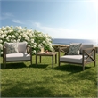 Northlake 3-Piece Outdoor Teak Wood Furniture Set with Armchair and Side Table