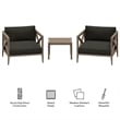 Northlake 3-Piece Outdoor Teak Wood Furniture Set with Armchair and Side Table