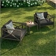 Northlake 3-Piece Outdoor Teak Wood Furniture Set with Armchair and Side Table