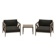 Northlake 3-Piece Outdoor Teak Wood Furniture Set with Armchair and Side Table