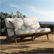 Saratoga Outdoor Teak Wood Loveseat in Pebble
