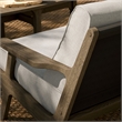 Saratoga Outdoor Teak Wood Loveseat in Pebble
