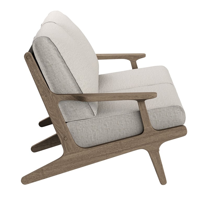 Saratoga Outdoor Teak Wood Loveseat in Pebble