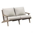 Saratoga Outdoor Teak Wood Loveseat in Pebble