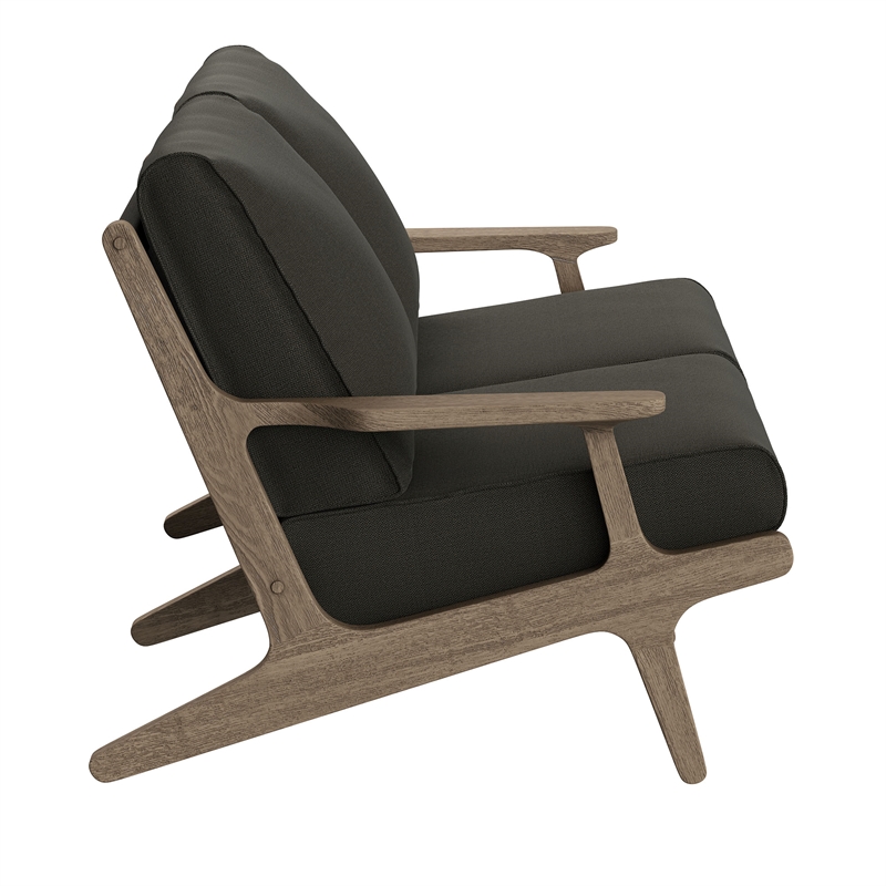 Saratoga Outdoor Teak Wood Loveseat in Flint Gray