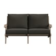 Saratoga Outdoor Teak Wood Loveseat in Flint Gray