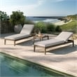 Northlake 3-Piece Patio Teak Furniture Set with Chaise Lounges and Side Table