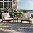 Modway Saratoga 3-PC Patio Teak Wood Furniture Set with Lounge Chairs/Side Table