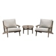Modway Saratoga 3-PC Patio Teak Wood Furniture Set with Lounge Chairs/Side Table