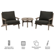Modway Saratoga 3-PC Patio Teak Wood Furniture Set with Lounge Chairs/Side Table