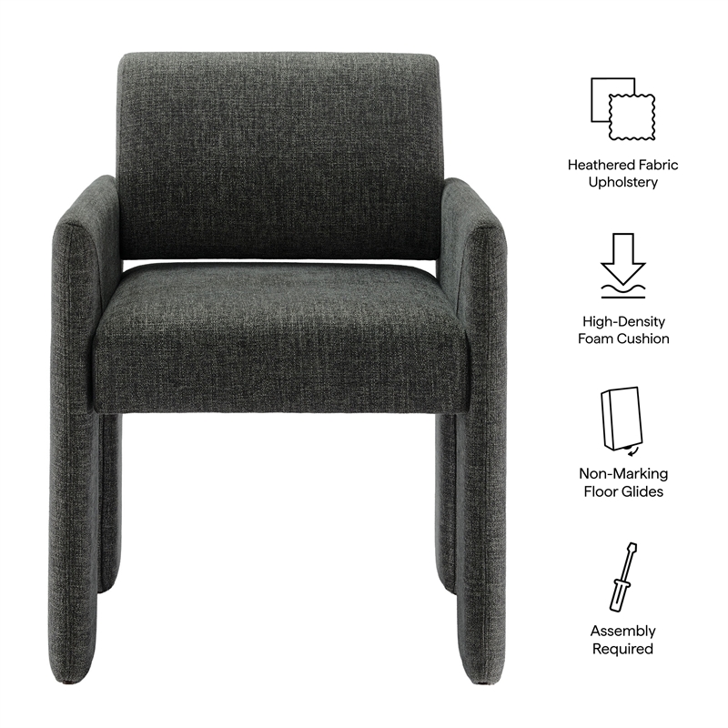 Daven Fabric Upholstered Dining Chair in Charcoal