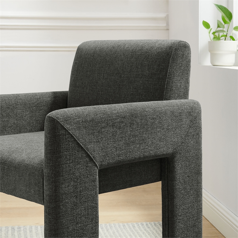 Daven Fabric Upholstered Dining Chair in Charcoal