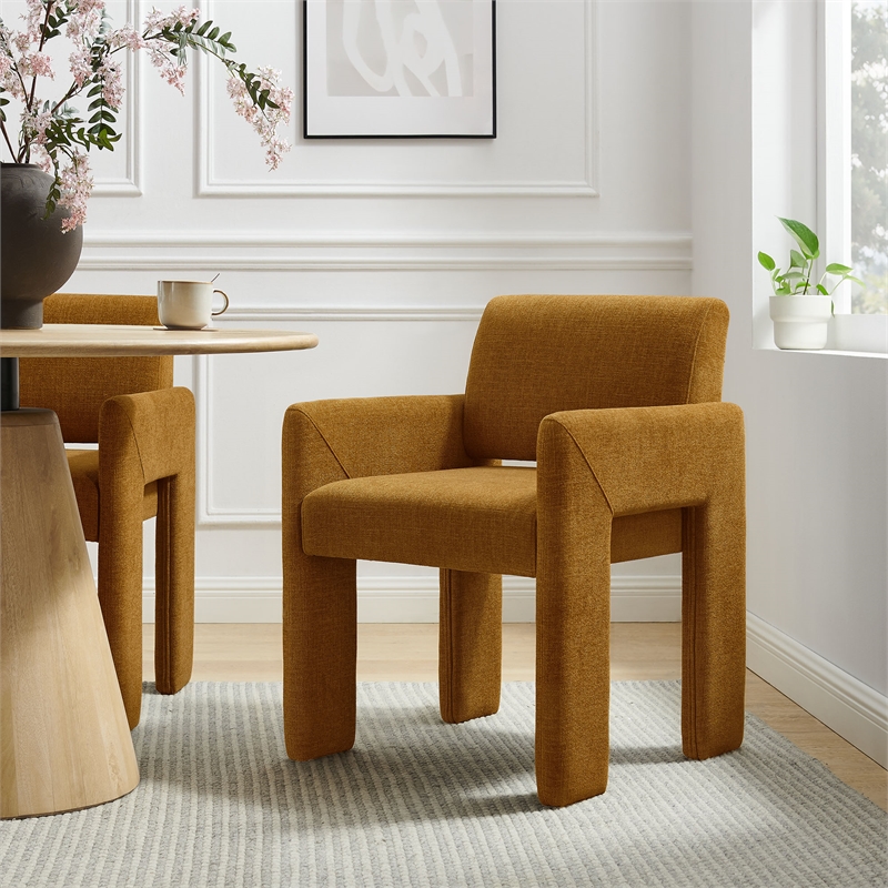 Daven Fabric Upholstered Dining Chair in Copper