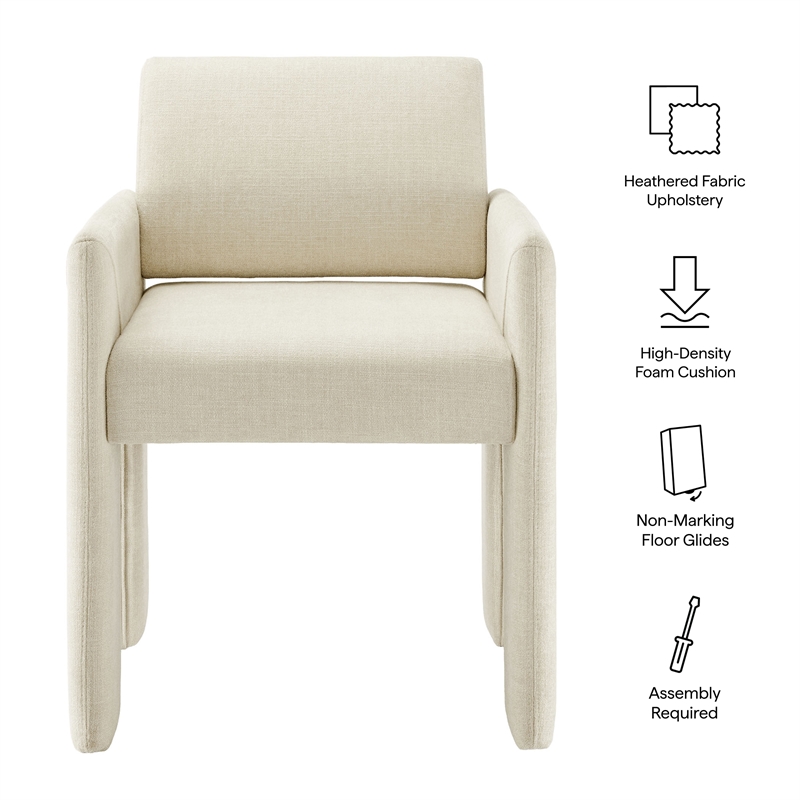 Daven Fabric Upholstered Dining Chair in Ecru